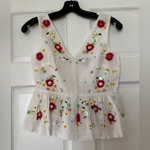 Embroidered jcrew summer top